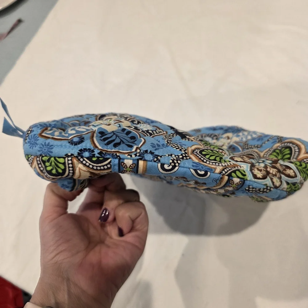 Vera Bradley Retired Bali Blue Lines Make Up Bag Cosmetic Case Travel